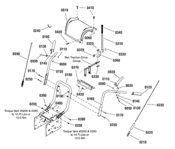 Handles And Controls Group Diagram and Parts List for 1695620-LP18976-726E 2009 Briggs and Stratton Snow Blower